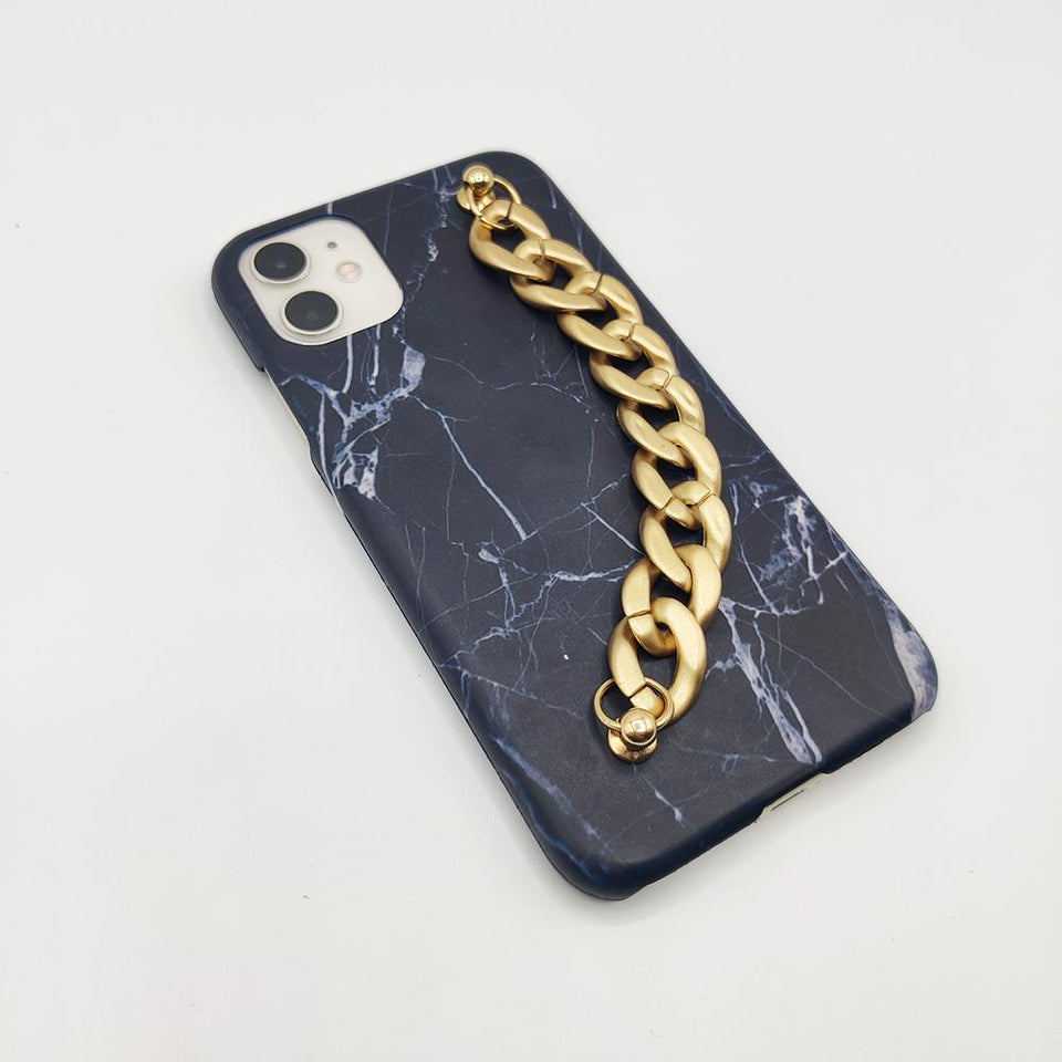 Black Marble Chain Holder Case Cover