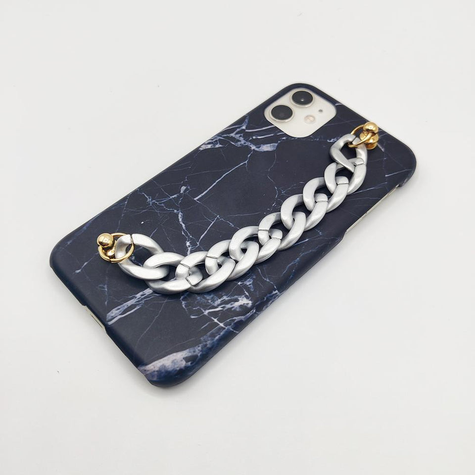Black Marble Chain Holder Case Cover