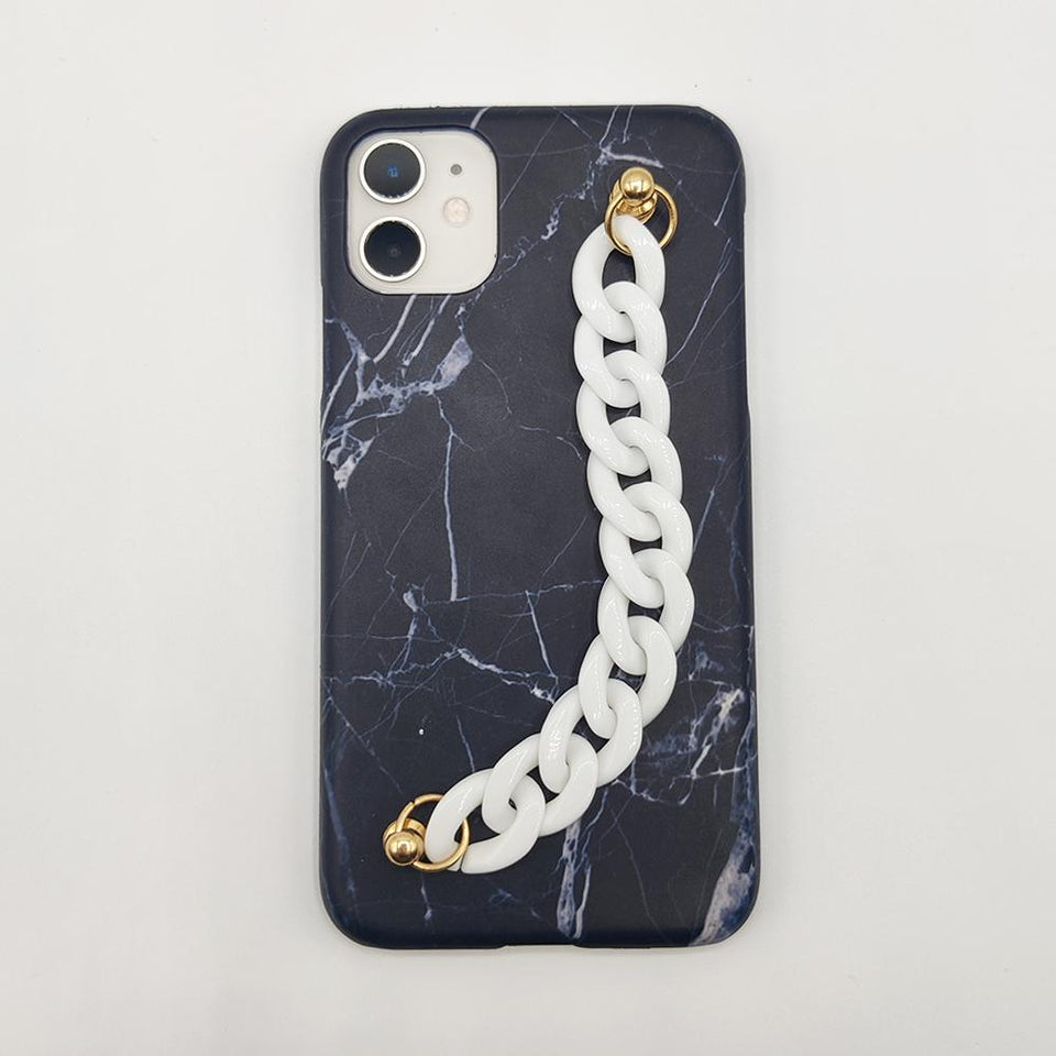 Black Marble Chain Holder Case Cover