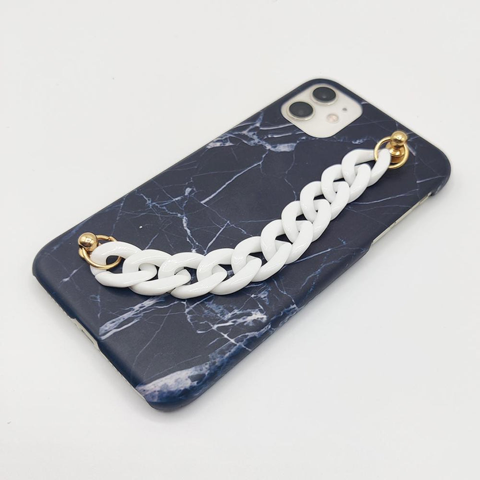Black Marble Chain Holder Case Cover