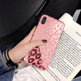 iPhone Pink Leopard Luxury Blue Ray Case Cover