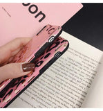 iPhone Pink Leopard Luxury Blue Ray Case Cover