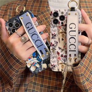 iPhone Luxury Brand  GG Floral Belt Strap Belt Case Cover