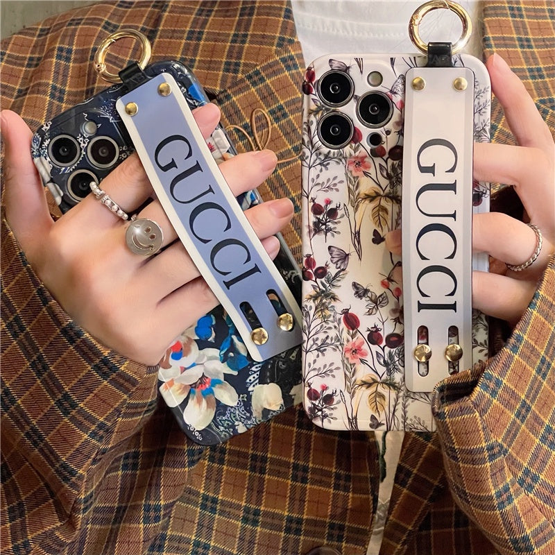 iPhone Luxury Brand  GG Floral Belt Strap Belt Case Cover