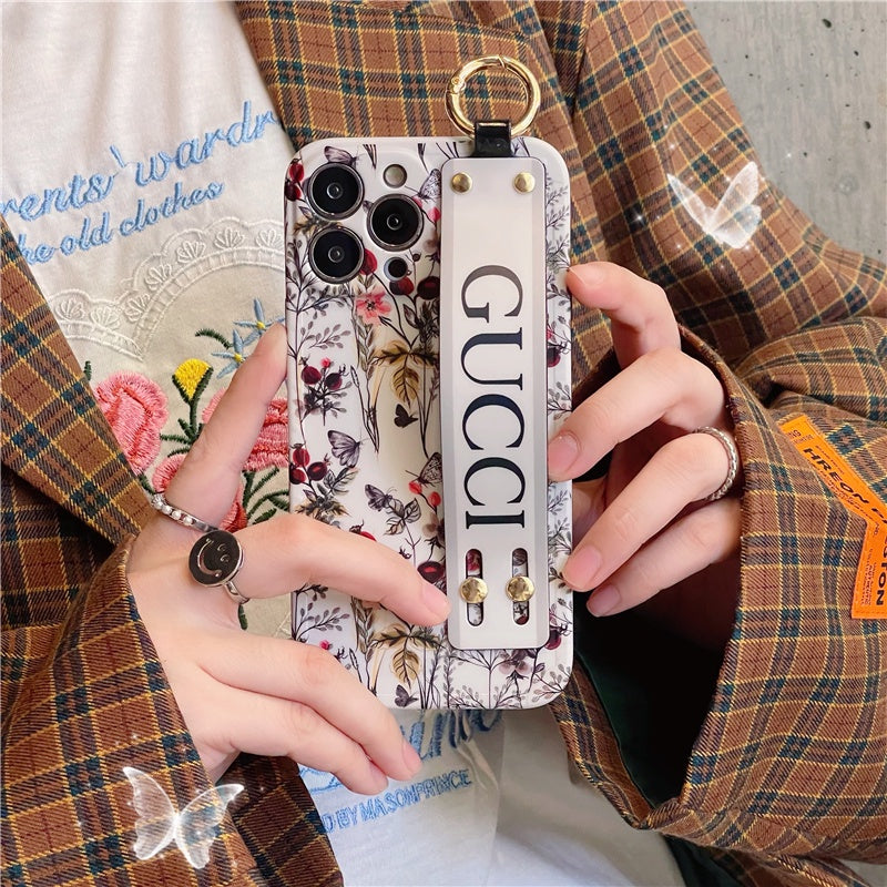 iPhone Luxury Brand  GG Floral Belt Strap Belt Case Cover