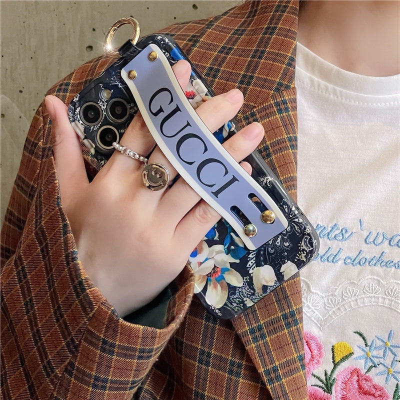iPhone Luxury Brand  GG Floral Belt Strap Belt Case Cover