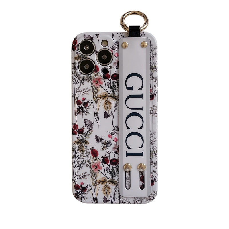 iPhone Luxury Brand  GG Floral Belt Strap Belt Case Cover