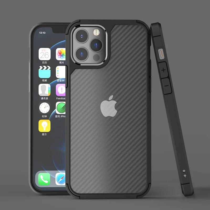 iPhone Matte Carbon Fiber Design Shockproof Case Cover