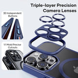 iPhone 15 Series Translucent Matte Finish Camera Lens Protection Magnetic Magsafe Case Cover