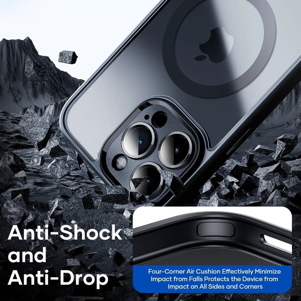 iPhone 15 Series Translucent Matte Finish Camera Lens Protection Magnetic Magsafe Case Cover