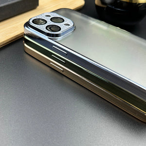 iPhone Luxury Crystal Diamond Plating Lens Protection Clear Transparent Matte Case Cover