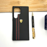 Samsung S23 Ultra Ferrari Stripe Leather Case Cover