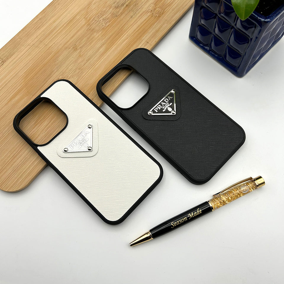 iPhone Luxury Brand Logo Leather Case Cover