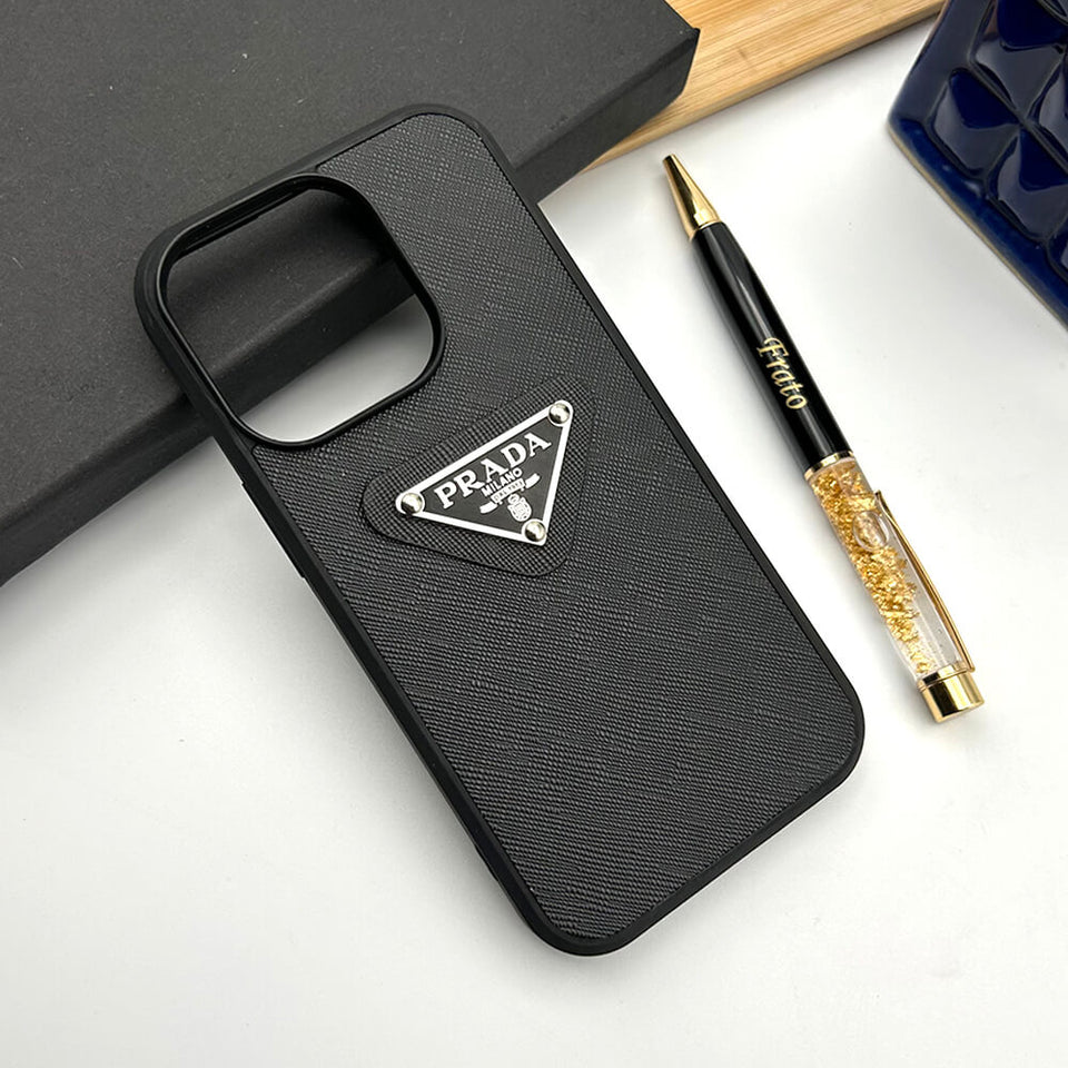 iPhone Luxury Brand Logo Leather Case Cover