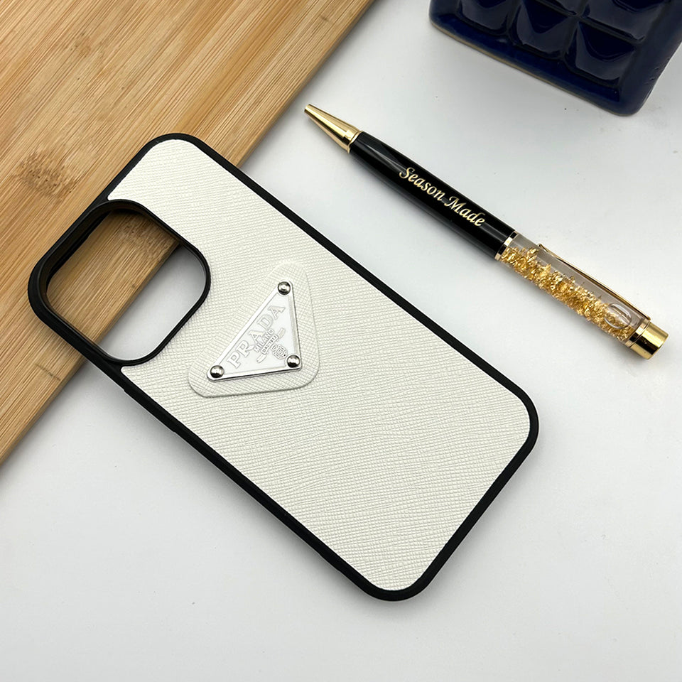 iPhone Luxury Brand Logo Leather Case Cover
