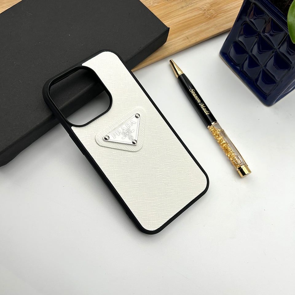 iPhone Luxury Brand Logo Leather Case Cover