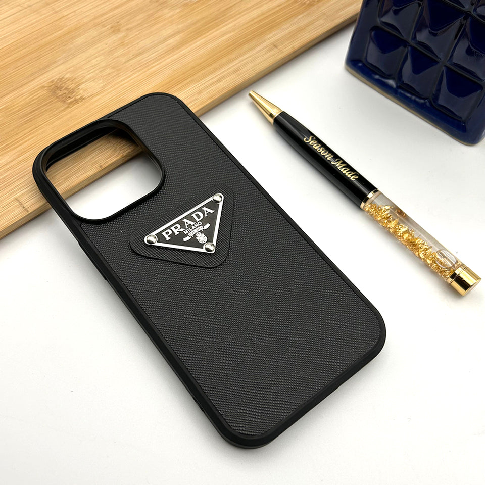 iPhone Luxury Brand Logo Leather Case Cover