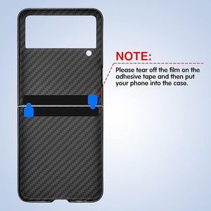 Samsung Galaxy Z Flip 4 Carbon Fiber Texture Pc Hard Case Cover Black