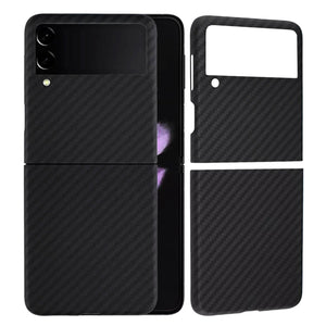 Samsung Galaxy Z Flip 4 Carbon Fiber Texture Pc Hard Case Cover Black