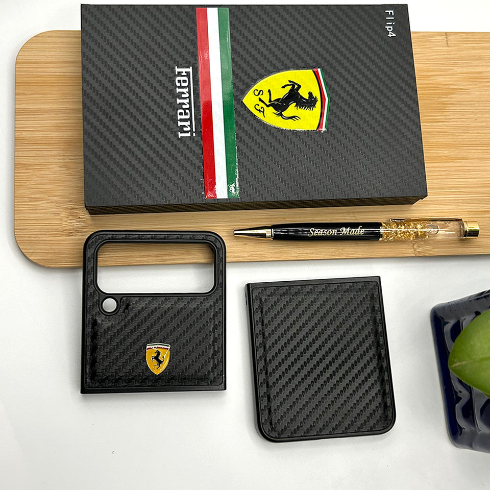 Samsung Galaxy Z Flip 4 Ferrari Carbon Case Cover Clearance Sale