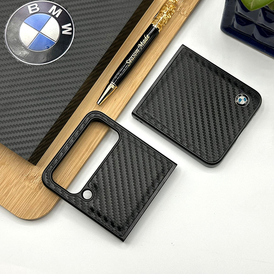 Samsung Galaxy Z Flip 4 BMW Logo Carbon Case Cover
