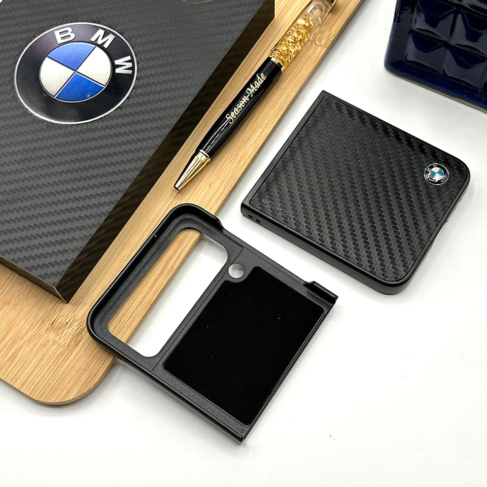 Samsung Galaxy Z Flip 4 BMW Logo Carbon Case Cover