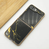 Samsung Galaxy Z Flip 5 Chrome Plated Marble Design Case Cover