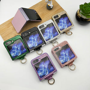 Samsung Galaxy Z Flip 5 Shimmer Glitter Bling Metal Ring Holder Case Cover Clearance Sale