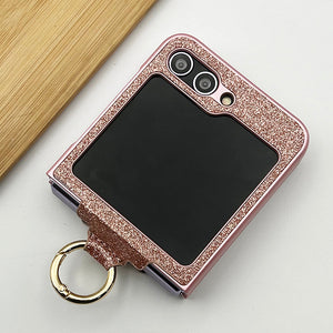 Samsung Galaxy Z Flip 5 Shimmer Glitter Bling Metal Ring Holder Case Cover Clearance Sale