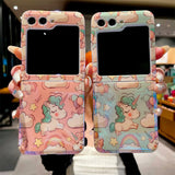 Samsung Galaxy Z Flip 5 Cartoon Rainbow Unicorn Theme Case Cover