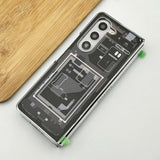 Samsung Galaxy Z Fold 5 Ultra Hybrid Circuit Board Pattern Hard Pc Case Cover