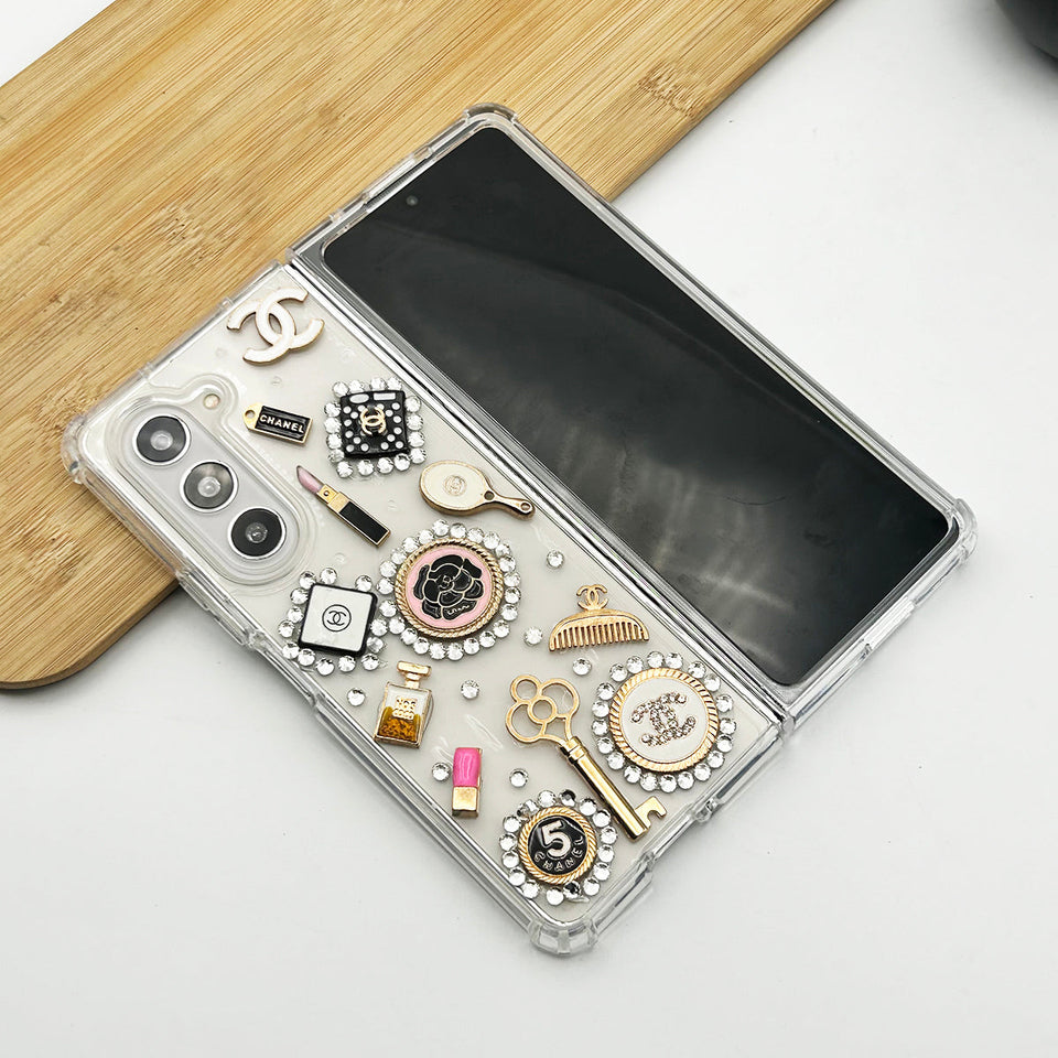 Samsung Galaxy Z Fold 5 CC Make Up Diamond TPU Transparent Case Cover