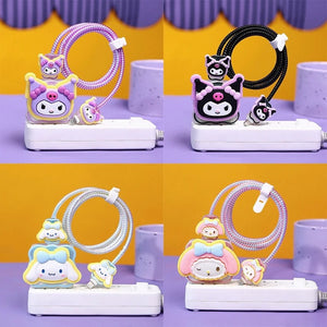 Cute Kawaii Cat Transparent Cable Protector and Adapter Case For iPhone Charger