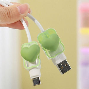 iPhone Cable Protector and Adapter Charging Case Love Heart Transparent