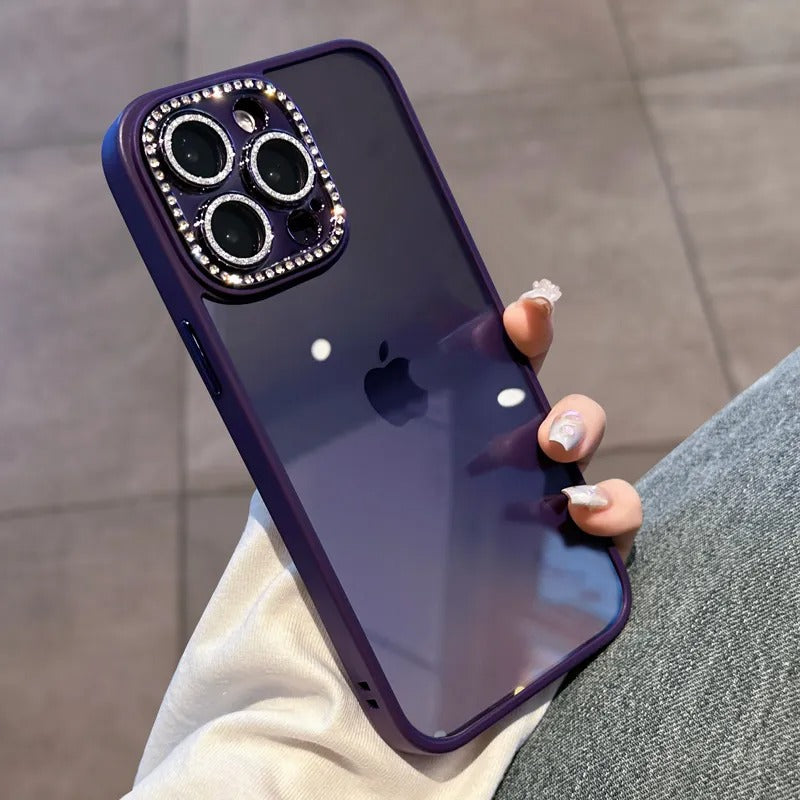 Deep Purple iPhone Diamond Camera Protection Case Cover Clearance Sale
