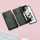 Samsung Galaxy Z Fold 4 Leather Case with Kickstand And Capacitive Pen Holder