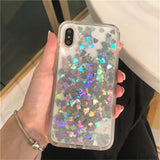 iPhone 13 Pro Floating Shimmer Glitter Love Heart Sequins Cover Clearance Sale