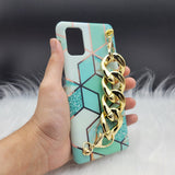 Green Marble Big Golden Chain Holder Case Cover