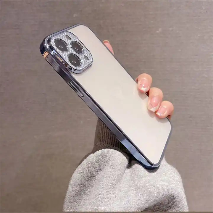 iPhone Luxury Crystal Diamond Plating Lens Protection Clear Transparent Matte Case Cover