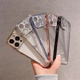 iPhone Luxury Crystal Diamond Plating Lens Protection Clear Transparent Matte Case Cover