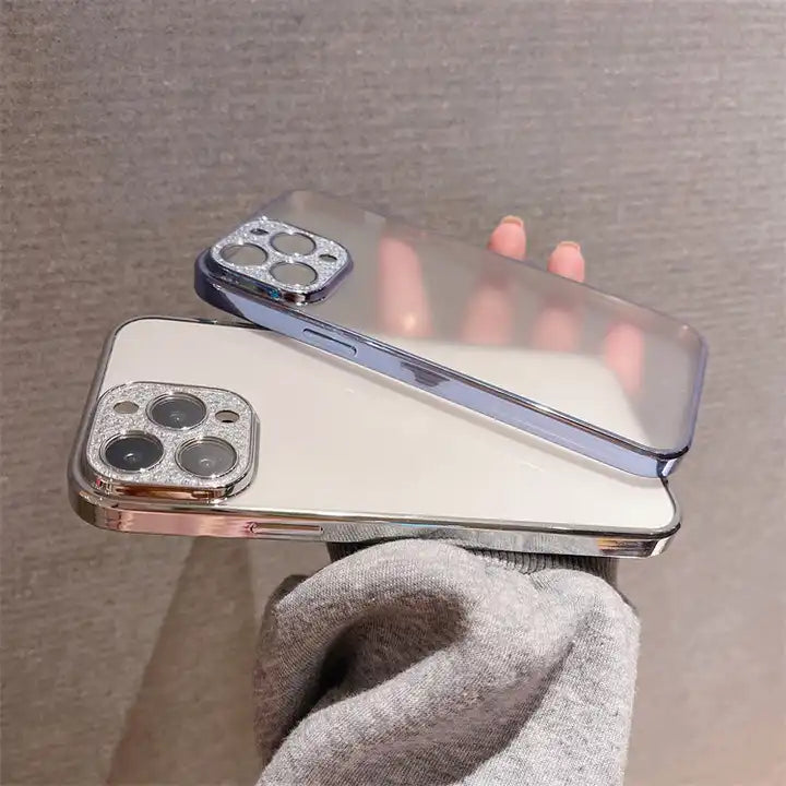 iPhone Luxury Crystal Diamond Plating Lens Protection Clear Transparent Matte Case Cover
