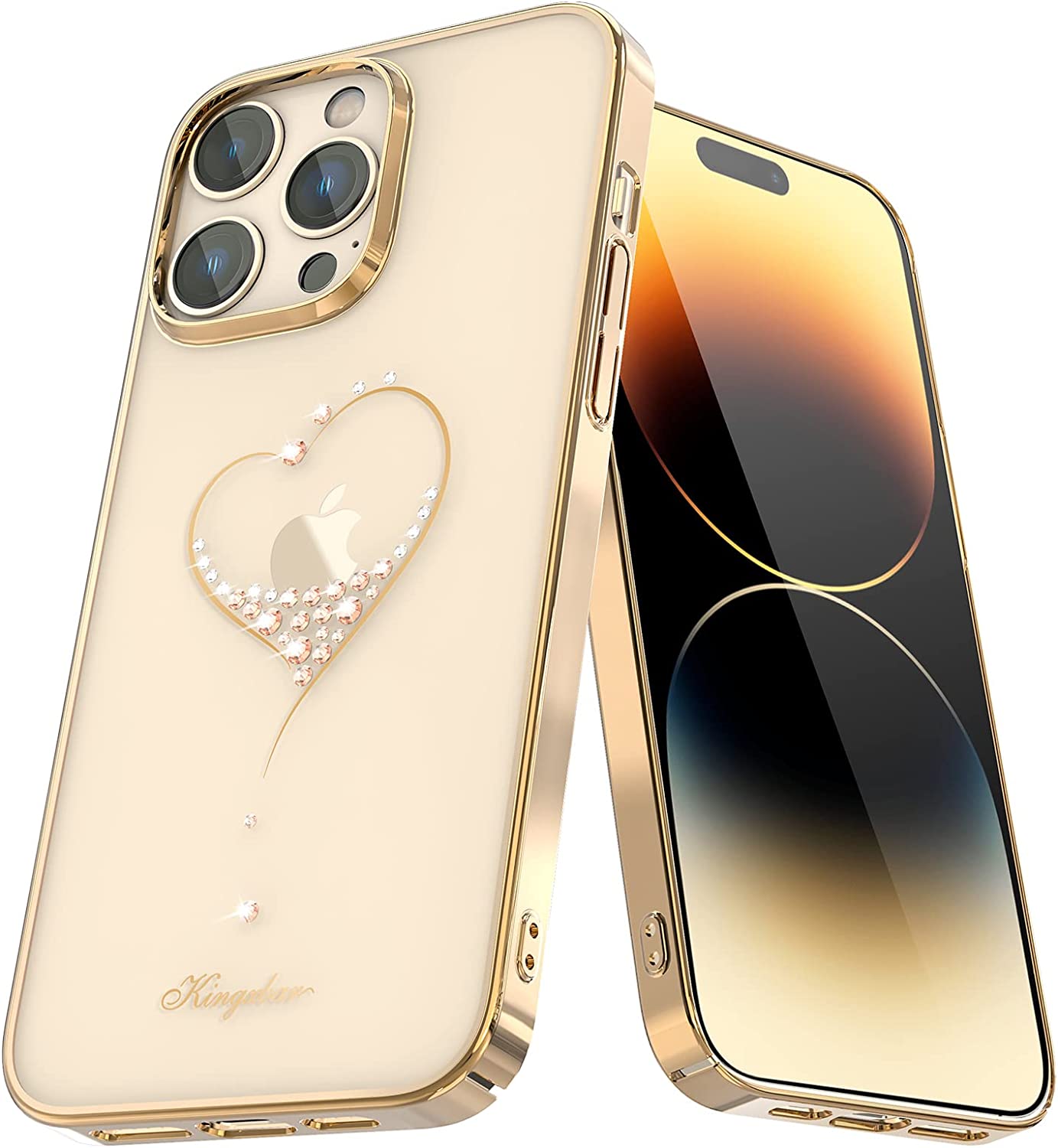 iPhone 14 Pro Max Heart Rhinestone Diamond Plated Case Clearance Sale