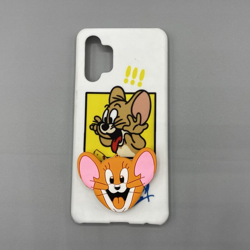 Mouse and Meow Cartoon Case Cover With Holder