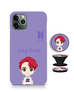 jungkook k pop bts bt21 cartoon mobile phone cover with holder k-pop case