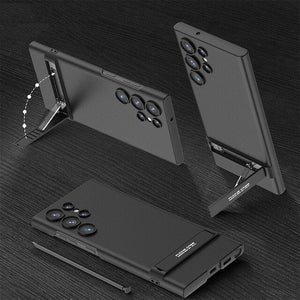Samsung Galaxy S23 Ultra Matte Finish Camera Protection Kickstand Case Cover