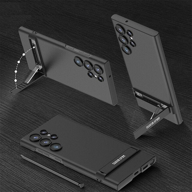 Samsung Galaxy S23 Ultra Matte Finish Camera Protection Kickstand Case Cover