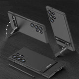 Samsung Galaxy S23 Ultra Matte Finish Camera Protection Kickstand Case Cover