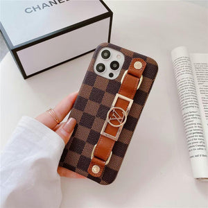 iPhone Luxury Brand Strap Holder Case