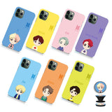 bts bt21 kpop cartoon case cover with holder