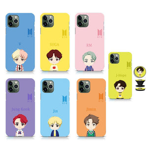 BTS K Pop Cartoon Character Mobile Case Cover With Holder